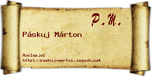 Páskuj Márton névjegykártya