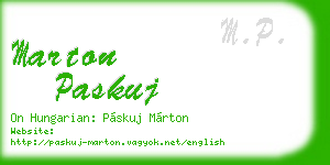 marton paskuj business card