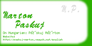 marton paskuj business card